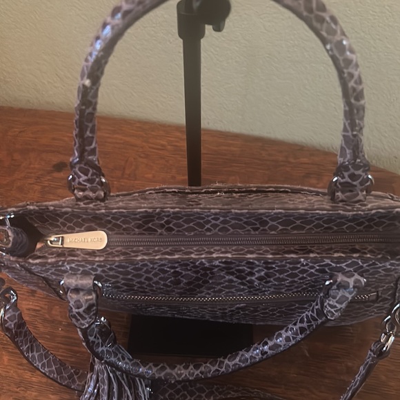 Michael Michael Kors Python Print Leather Satchel/Crossbody and Detachable Strap - Picture 11 of 16